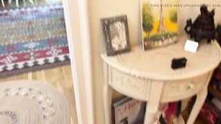All Natural Big Tits Big Ass Hottest Brunette MILF Babe Fake Photoshoot Ends up with Cumming on Tits - 8 image