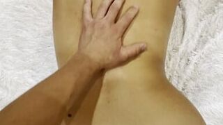 MILF cums on big tits