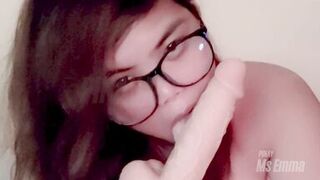 Amateur Cute Filipina Ms Emma Sucks a Big Dildo, Who wants to go next? - Awesome Solo Blowjob - 8 image