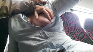 Voyeur seduces Milf to Suck&Jerk his Dick in Bus