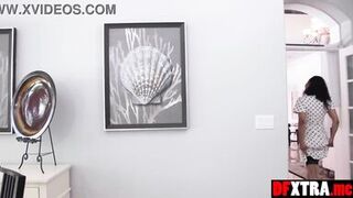 Learning french gets big boobed ebony MILF wife Kellie Shins pussy wet