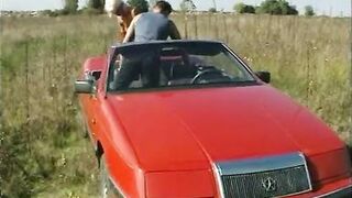 Retro fuck in the convertible