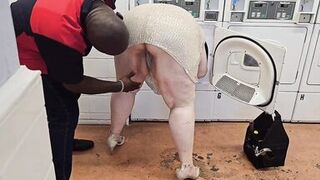 The service technician arrived to repair the laundry machines, but he thought servicing me was a better idea