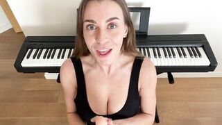Brunette with big boobs sucking big dildo closeup - 2 image