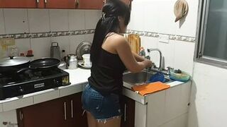 Horny stepbrother goes looking for his stepsister to give him some delicious blowjobs - Porn in Spanish - 1 image