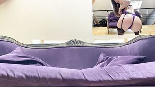 Horny MILF satisfies herself on the couch - 3 image