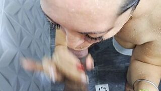 I love how my stepmom swallows my entire cock