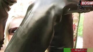 Golden-Haired femdom mother i'd like to fuck meet bondman in latex