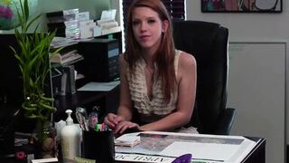 Golden-Haired mother I'd like to fuck seduces a lusty cutie to fuck in her office - 1 image