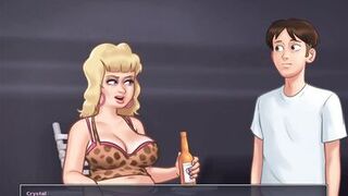 Summertime Saga - Local bitch Mother I'd Like To Fuck sits on giant cock (Crystal) - 3 image