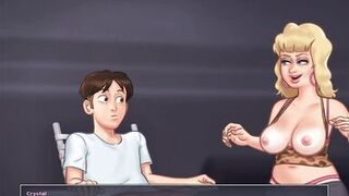 Summertime Saga - Local bitch Mother I'd Like To Fuck sits on giant cock (Crystal) - 5 image