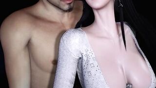 3D cute anime wife with hot lingerie cheating with big cock stranger and got orgasm - 6 image