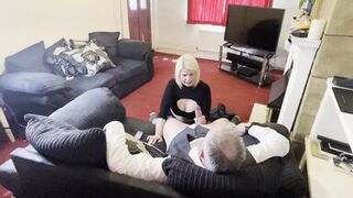 Skyler is sucking on her vape and sucking on a big cock - 1 image