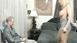 Blonde babe with huge boobs know how to ride a cock pretty well