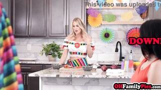 Horny and stepdaughter fucks her stepdad but MILF sucked big hard cock - 6 image