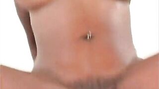 Cocksucking ebony gets jizzed on after getting assfucked