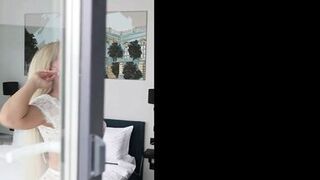 Caught his stepmother admiring her boobs