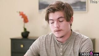 Tyler Cruise's massive latina boobs distract young stud while Little Puck teaches him how to handle her massive tits - 1 image