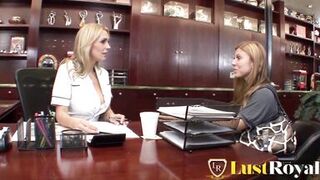 Lesbian massage turns into hot pussy licking and pussy fingering with busty brunettes Tanya Tate & Stormie White - 3 image