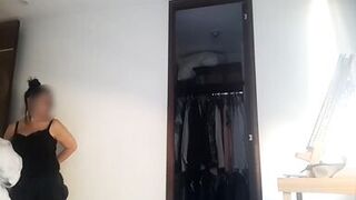 Maid has huge natural breasts and lets her boss squeeze them as she loves it