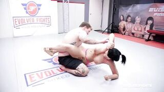 Nadia White Dominating And Face Sitting On A Dude During Nude Wrestling Fight - 5 image