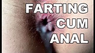 FARTING CUM ANAL. SQUIRTING HAIRY ANAL ORGASM. FART ASSHOLE CLOSE UP CREAMPIE.