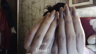 Ebony MILF slut fingers her holes with long nails - 15 image