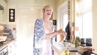 AuntJudysXXX - 58yo Busty Mature Housewife Molly Sucks your Cock in the Kitchen (POV)