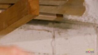 Cuffed to a carriage the dude gets to bang a super tight big boobs milf