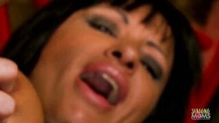 Cuffed to a carriage the dude gets to bang a super tight big boobs milf