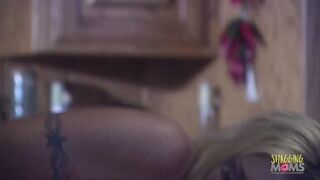 Beautiful inexperienced blonde with big boobs loves to ride dick in the kitchen - 13 image