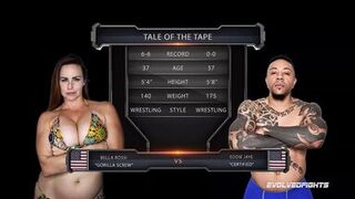 Sex Wrestling As Bella Rossi Beats Eddie Jaye Then Rides His BBC