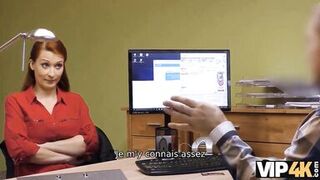 VIP4K. Redhead with big tits is rammed by the lender