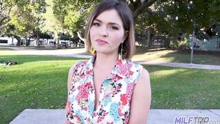 MilfTrip Big Tit MILF Krissy Lynn Spreads Pussy Lips For Lucky Guy