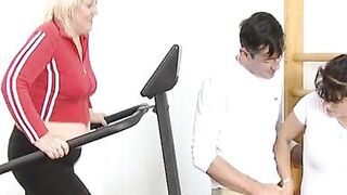 Two mature wives cheat on their husbands with a inexperienced guy - 2 image
