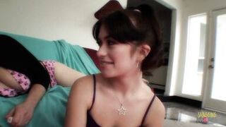 Milf lesbian seducing her teen friend into fingering and pussy eating - 3 image