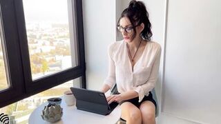 Hot MILF secretary sucks like it's the last time