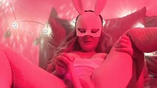 Hot busty milf Alexis Love masturbates with toys in red light