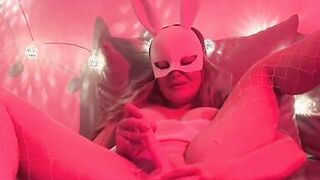 Hot busty milf Alexis Love masturbates with toys in red light