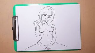 Drawing Technique , Female Figure , process erotic sketching