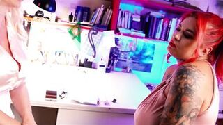 Job interview threesome in the office with hot bimbo bitch boss Tori Cummings