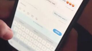 Sexting with my fans while playing with my huge natural tits and then he cums on my boobs!