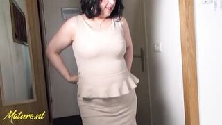 Dutch Housewife Virginia Shows Off Her Nice Tits, Ass & Fat Pussy!