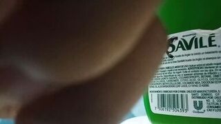 in the bathroom, watching my chubby girlfriend when she takes a shower - 1 image