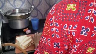 Seeing the maid cooking food in the kitchen, she did not like it, then started pelting it on the same.