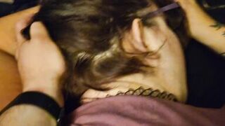 I get bent over, spanked, and stuffed...Then I leave a mess after he fills me deep.