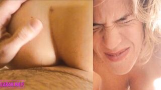 Amateur big tits MILF gets her ass destroyed. POV, Creampie