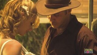 Attractive inexperienced blonde with small tits fucked by cowboys big hard dick