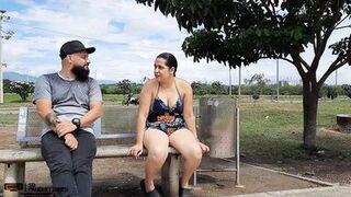 My stepsister loves to suck my cock while we are in the bush