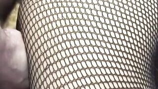 Tight pussy'd little lesbian girls have a lucky guy crash their party and fuck